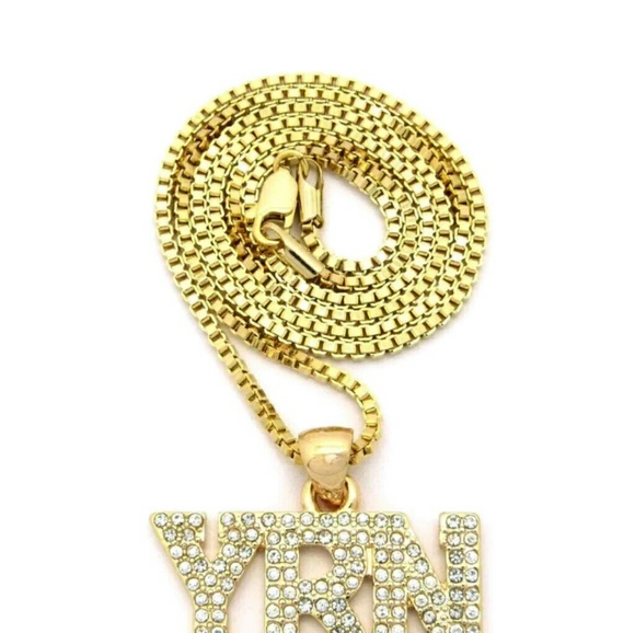 14K GOLD PT YRN HIP HOP CELEBRITY PENDANT &/24"" - Picture 3 of 3